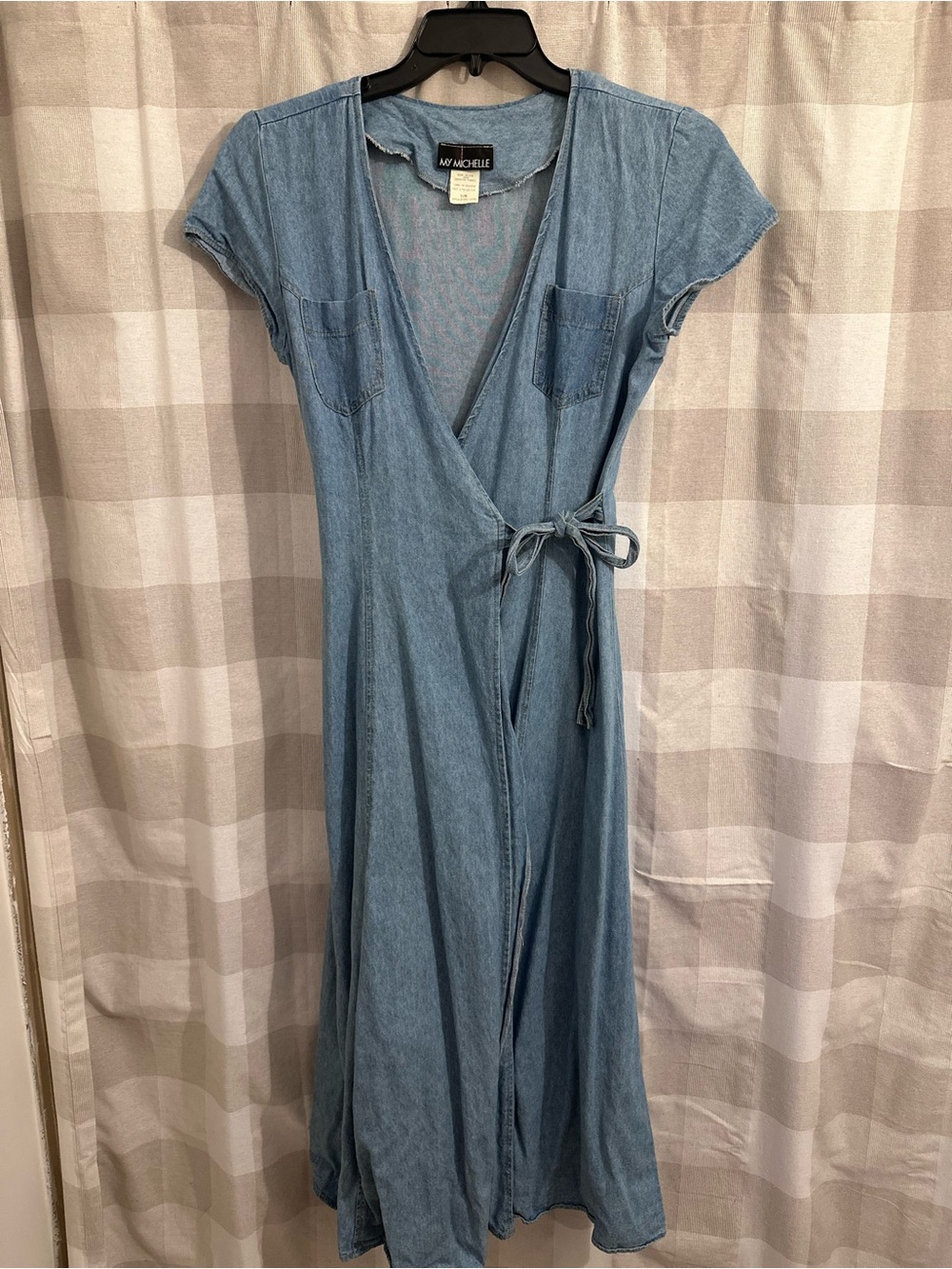 My Michelle Light Blue Wrap Maxi Dress